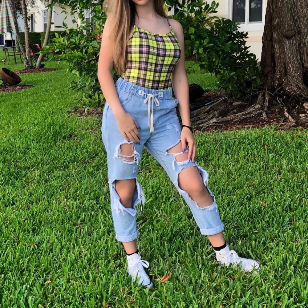 Yellow Plaid Bodysuit